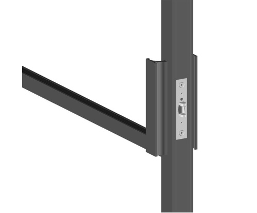 porte 40 grise avec poignes de tirage grises sections horizontales 415683447