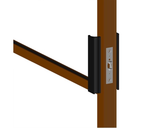 porte 40 noyer avec poignes de tirage noires sections horizontales 849661641