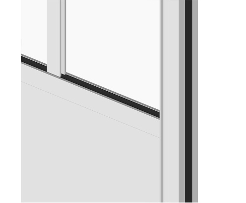 porte blanche verres  soubassement avec joint de ct noir et joint de vitrage noir 631474501