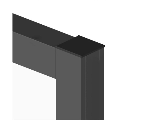 porte grise avec capot de finition noir