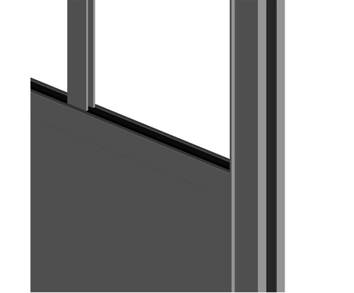 porte grise verres  soubassement avec joint de ct noir et joint de vitrage noir 382371246