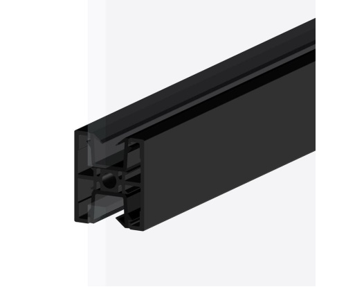 porte verres horizontaux noire avec joints de vitrage noir 2041693375