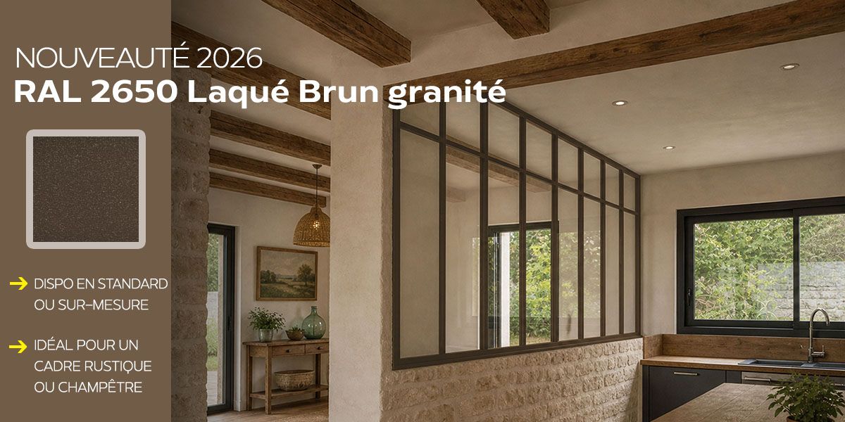 Nouveau coloris : RAL 2650 laqué brun granité