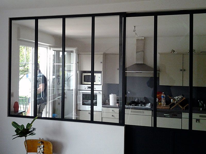 Verrière et porte coulissante vitrée